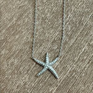Elegant Silver Starfish Pendant Necklace